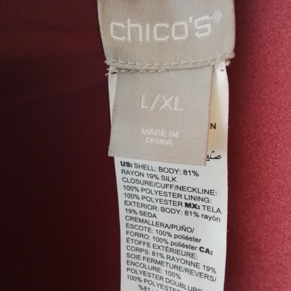 CHICO'S VELVET BURNOUT OPEN FRONT KIMONO CARDIGAN SIZE L/XL - Picture 4 of 5